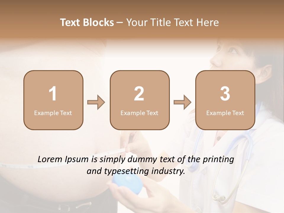A Pregnant Woman Measuring Her Belly With A Stethoscope PowerPoint Template