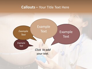 A Pregnant Woman Measuring Her Belly With A Stethoscope PowerPoint Template