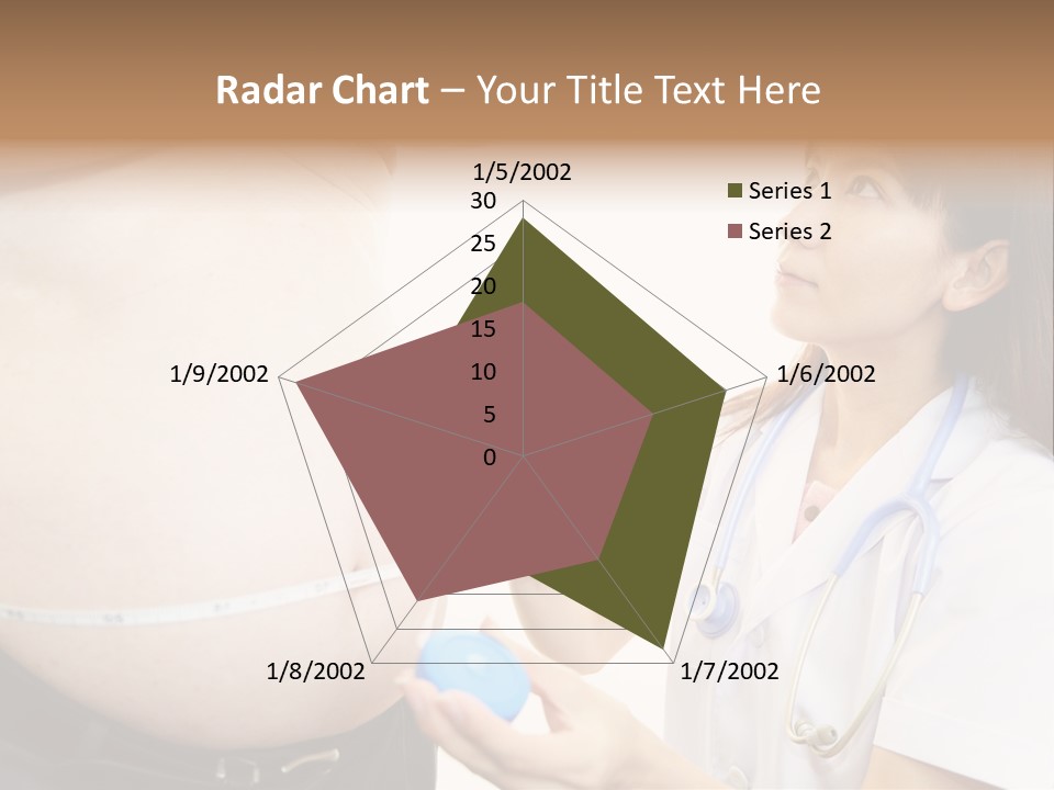 A Pregnant Woman Measuring Her Belly With A Stethoscope PowerPoint Template