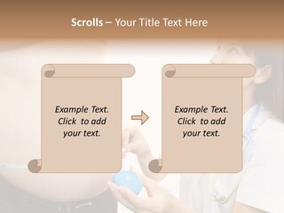 A Pregnant Woman Measuring Her Belly With A Stethoscope PowerPoint Template