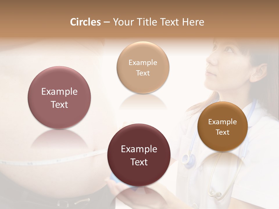 A Pregnant Woman Measuring Her Belly With A Stethoscope PowerPoint Template