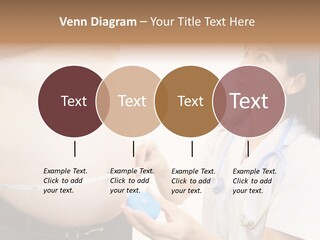 A Pregnant Woman Measuring Her Belly With A Stethoscope PowerPoint Template