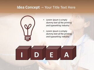 A Pregnant Woman Measuring Her Belly With A Stethoscope PowerPoint Template