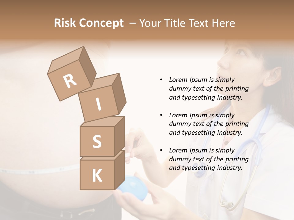 A Pregnant Woman Measuring Her Belly With A Stethoscope PowerPoint Template