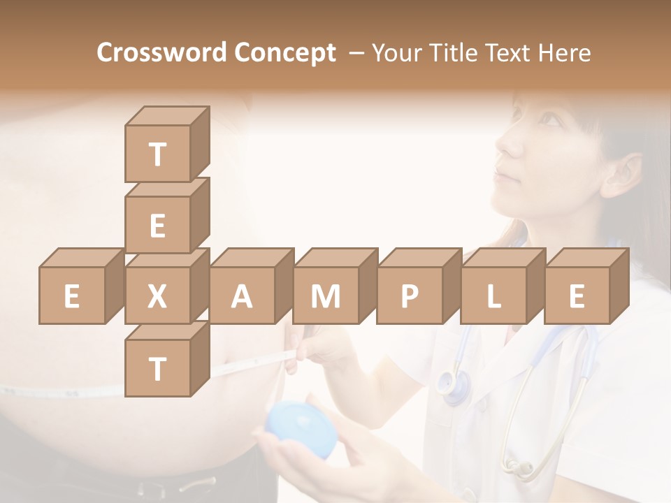 A Pregnant Woman Measuring Her Belly With A Stethoscope PowerPoint Template