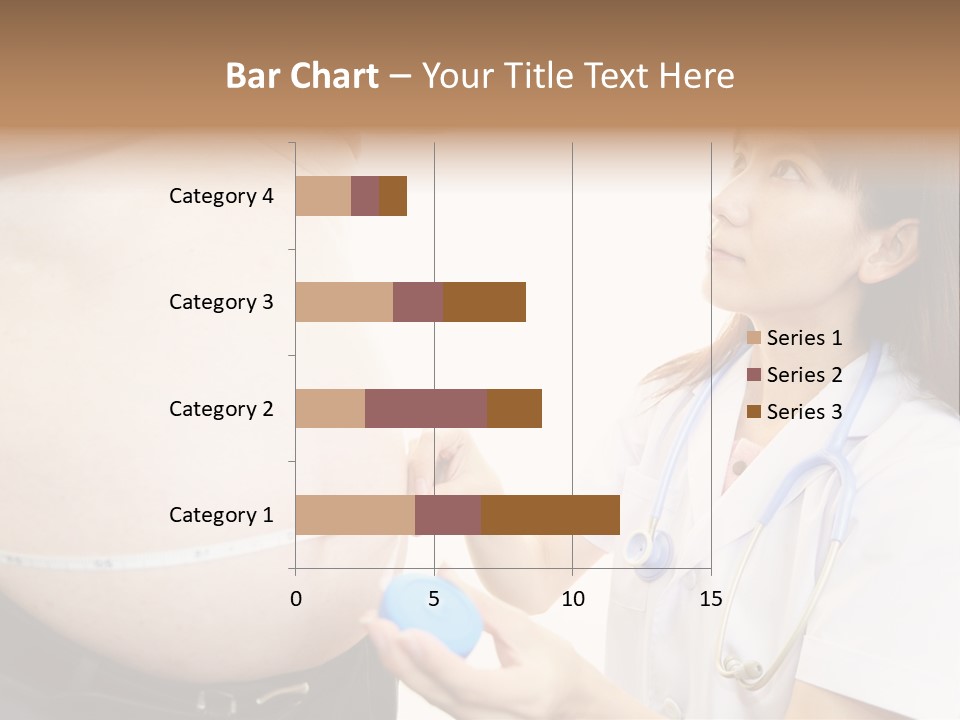 A Pregnant Woman Measuring Her Belly With A Stethoscope PowerPoint Template