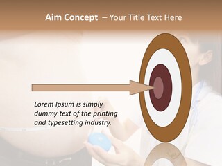 A Pregnant Woman Measuring Her Belly With A Stethoscope PowerPoint Template