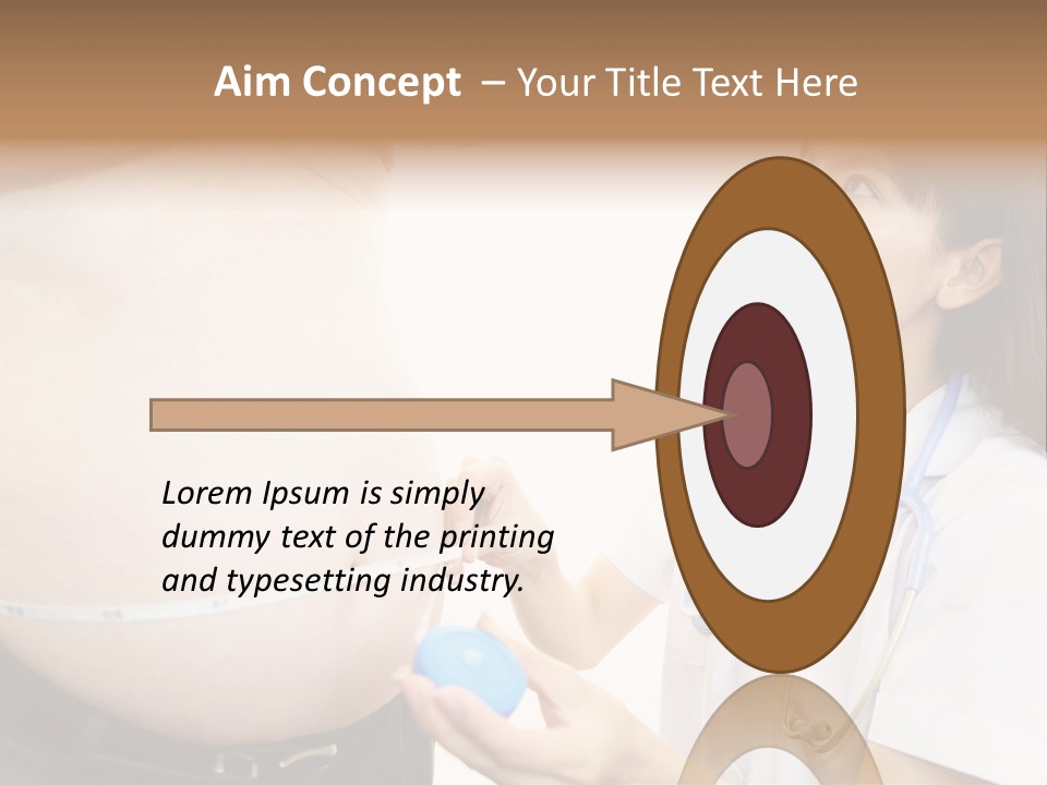 A Pregnant Woman Measuring Her Belly With A Stethoscope PowerPoint Template