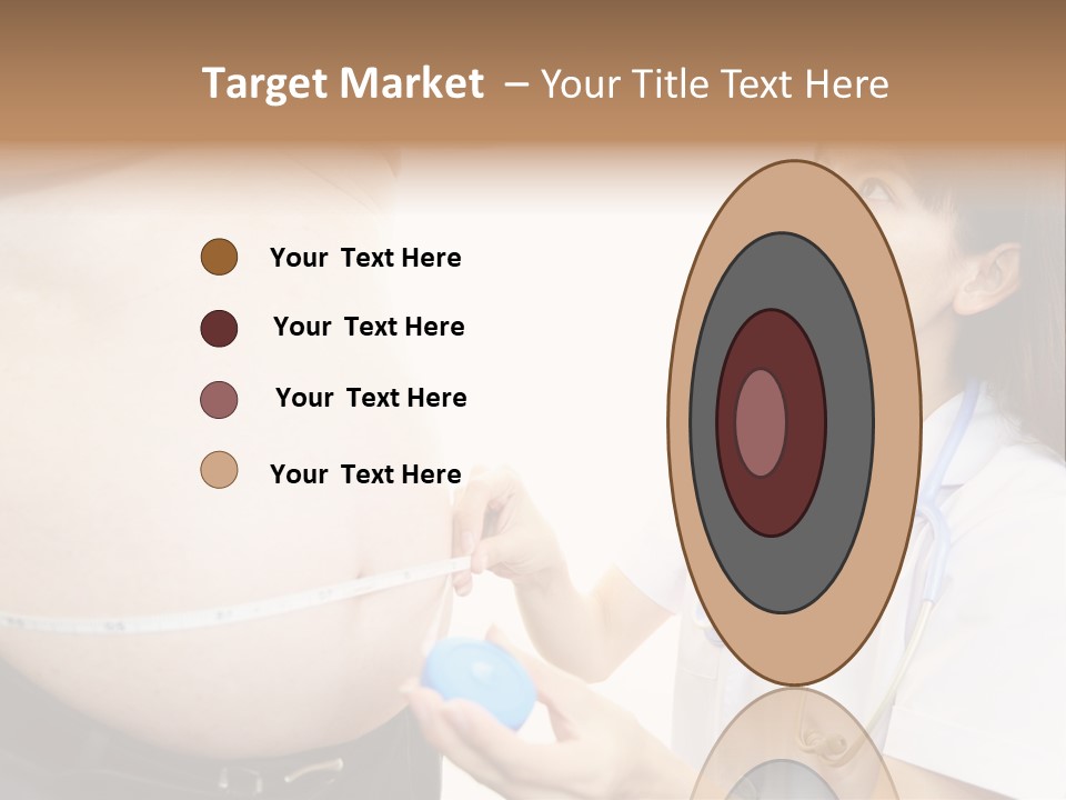 A Pregnant Woman Measuring Her Belly With A Stethoscope PowerPoint Template