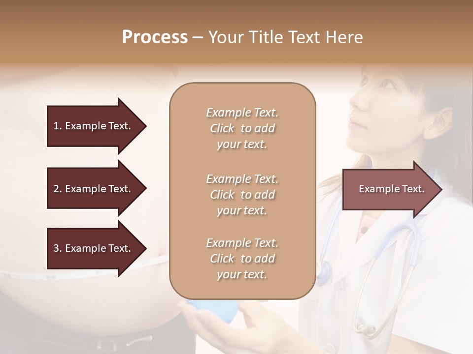 A Pregnant Woman Measuring Her Belly With A Stethoscope PowerPoint Template