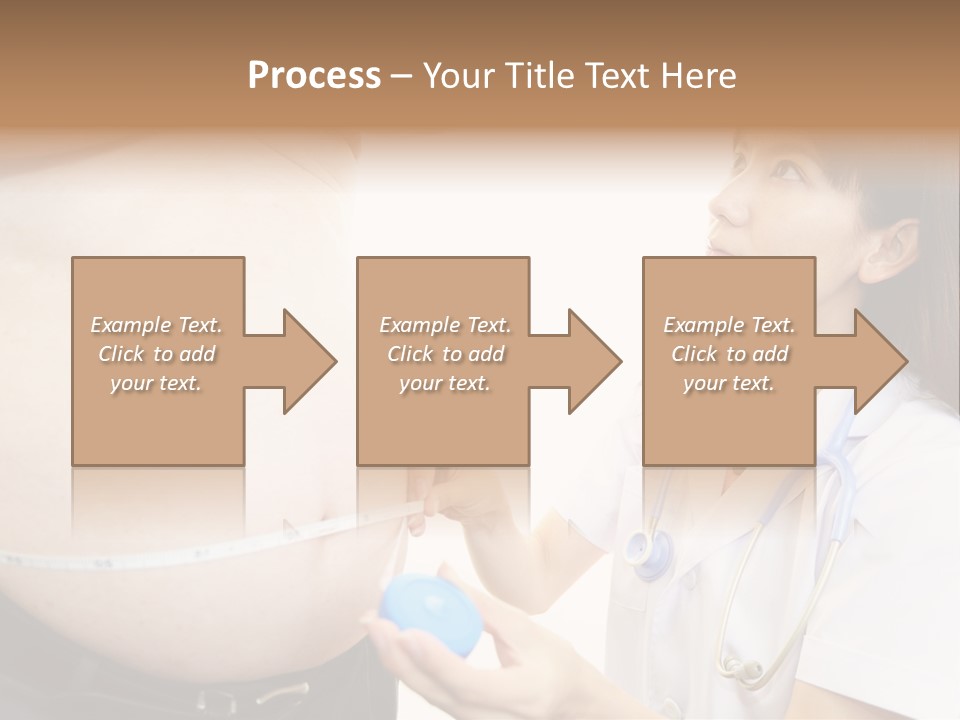 A Pregnant Woman Measuring Her Belly With A Stethoscope PowerPoint Template