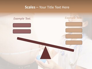 A Pregnant Woman Measuring Her Belly With A Stethoscope PowerPoint Template