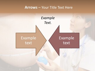 A Pregnant Woman Measuring Her Belly With A Stethoscope PowerPoint Template