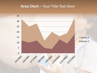 A Pregnant Woman Measuring Her Belly With A Stethoscope PowerPoint Template