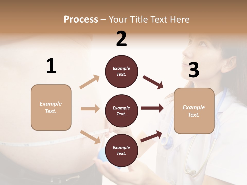 A Pregnant Woman Measuring Her Belly With A Stethoscope PowerPoint Template