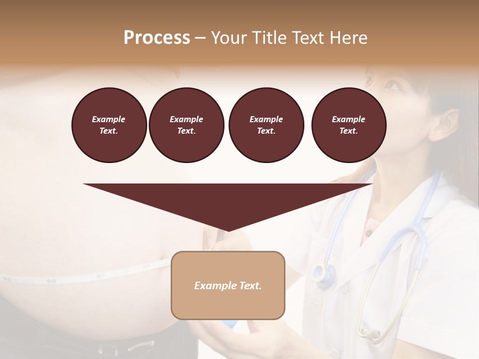 A Pregnant Woman Measuring Her Belly With A Stethoscope PowerPoint Template