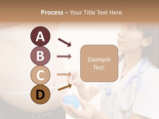 A Pregnant Woman Measuring Her Belly With A Stethoscope PowerPoint Template