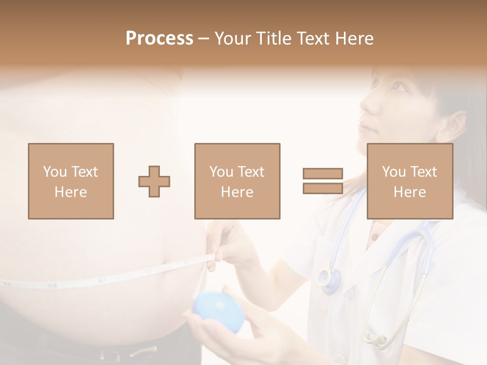 A Pregnant Woman Measuring Her Belly With A Stethoscope PowerPoint Template