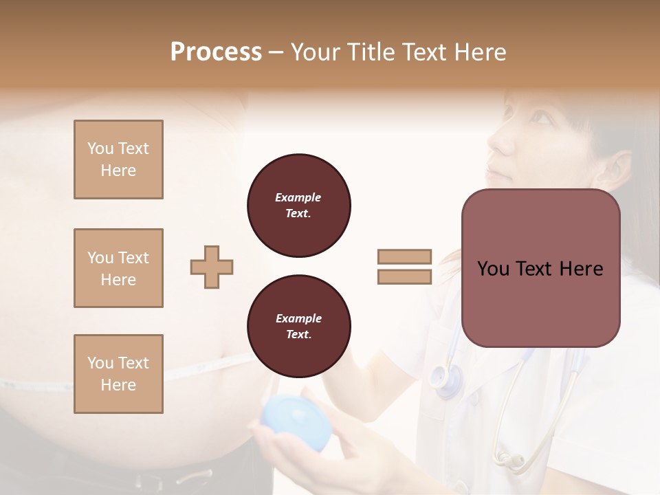 A Pregnant Woman Measuring Her Belly With A Stethoscope PowerPoint Template
