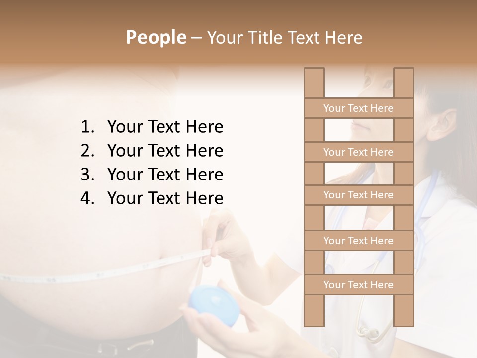 A Pregnant Woman Measuring Her Belly With A Stethoscope PowerPoint Template