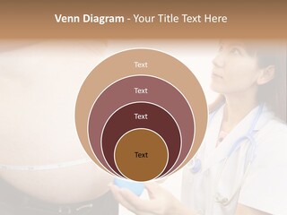 A Pregnant Woman Measuring Her Belly With A Stethoscope PowerPoint Template