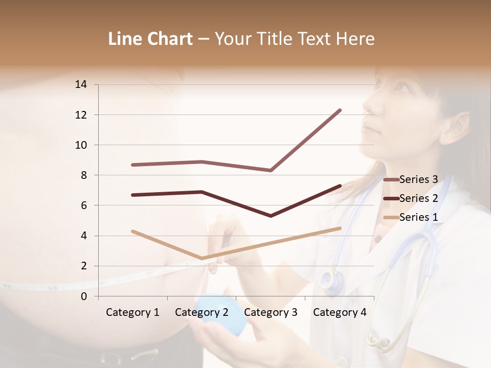 A Pregnant Woman Measuring Her Belly With A Stethoscope PowerPoint Template