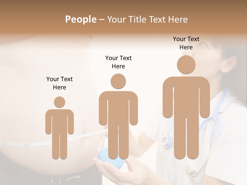 A Pregnant Woman Measuring Her Belly With A Stethoscope PowerPoint Template