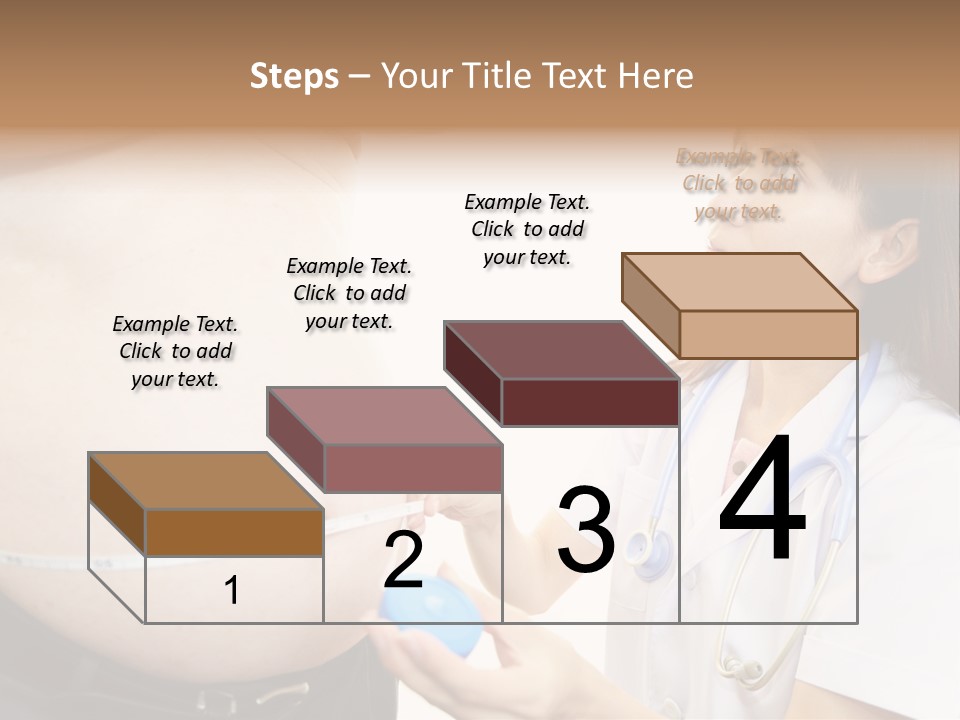 A Pregnant Woman Measuring Her Belly With A Stethoscope PowerPoint Template