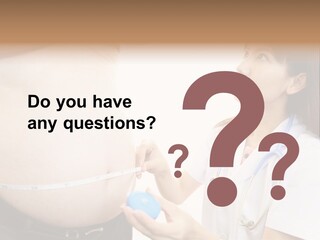 A Pregnant Woman Measuring Her Belly With A Stethoscope PowerPoint Template