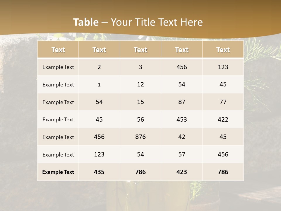 Wooden Table Fell Trees Gew PowerPoint Template
