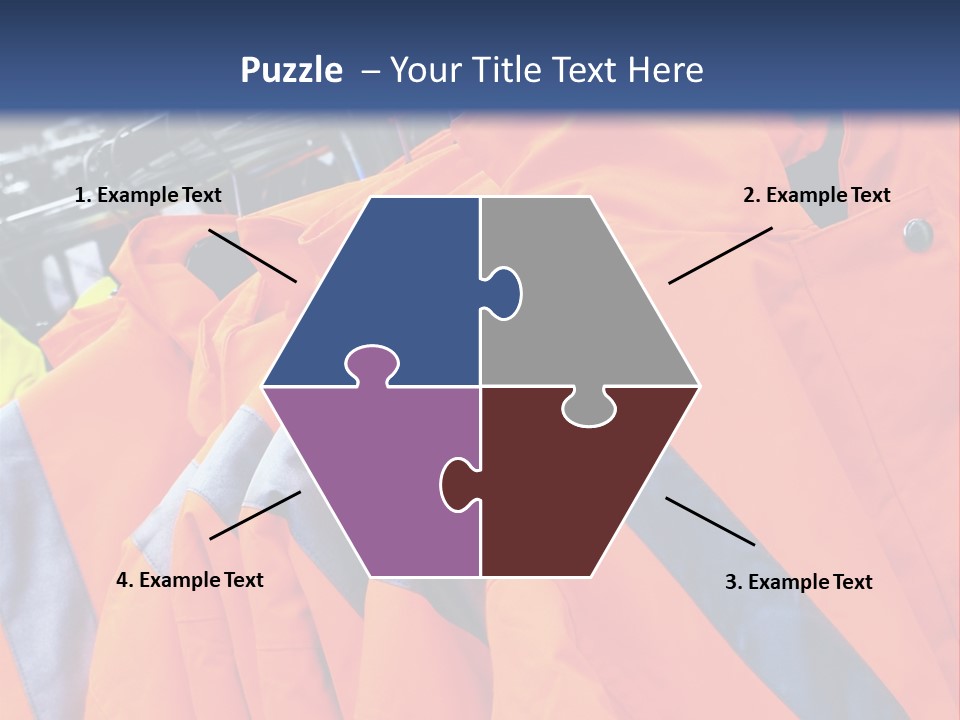 A Group Of Orange Jackets Hanging On A Rack PowerPoint Template