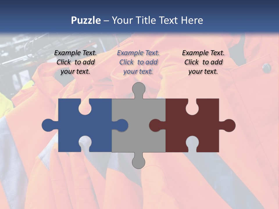 A Group Of Orange Jackets Hanging On A Rack PowerPoint Template