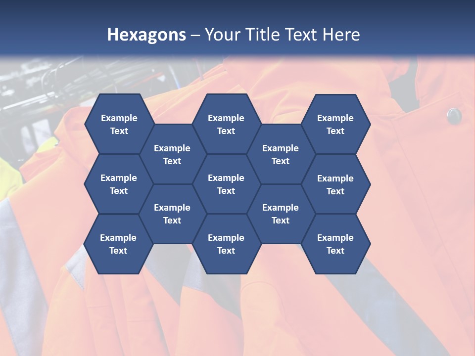 A Group Of Orange Jackets Hanging On A Rack PowerPoint Template