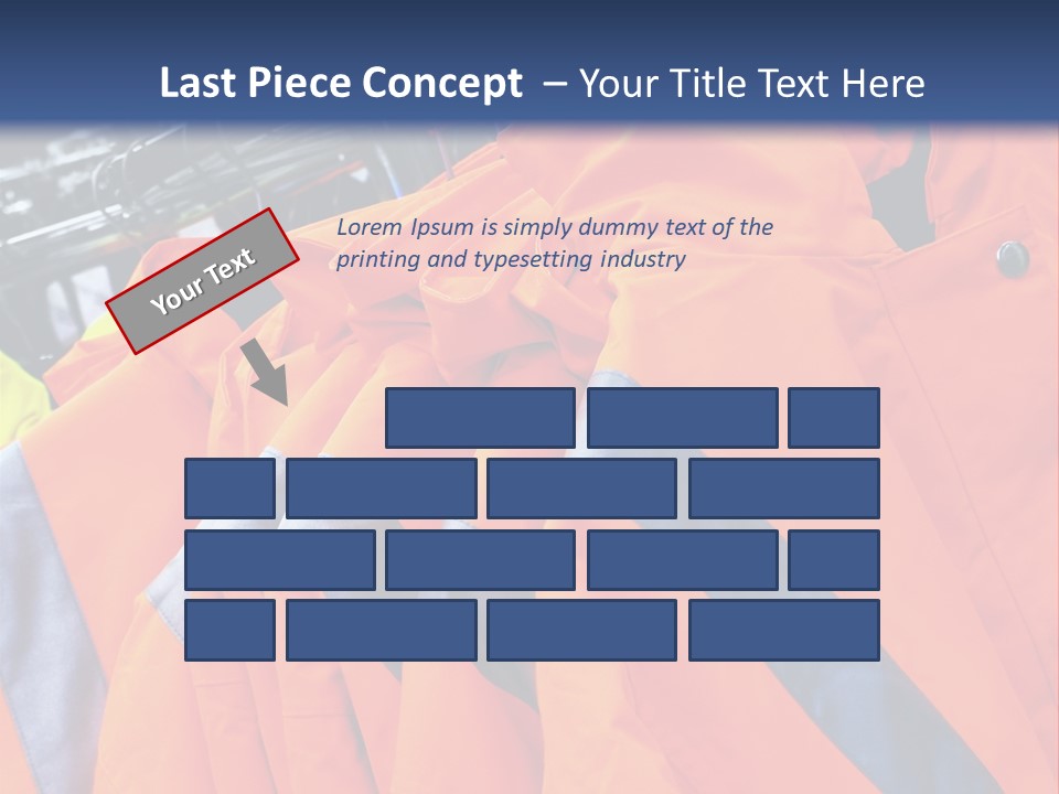 A Group Of Orange Jackets Hanging On A Rack PowerPoint Template