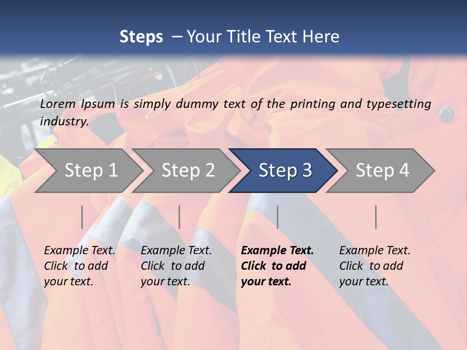 A Group Of Orange Jackets Hanging On A Rack PowerPoint Template