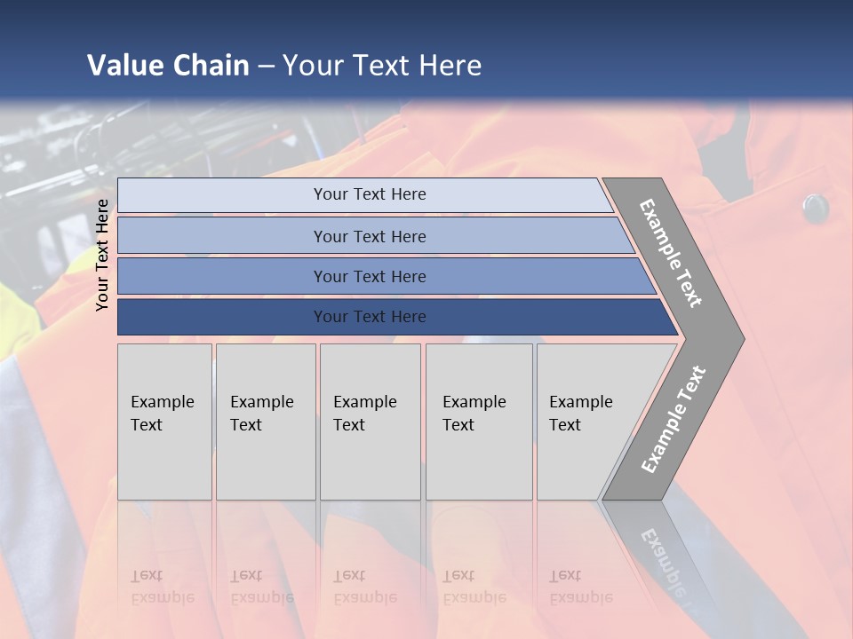 A Group Of Orange Jackets Hanging On A Rack PowerPoint Template