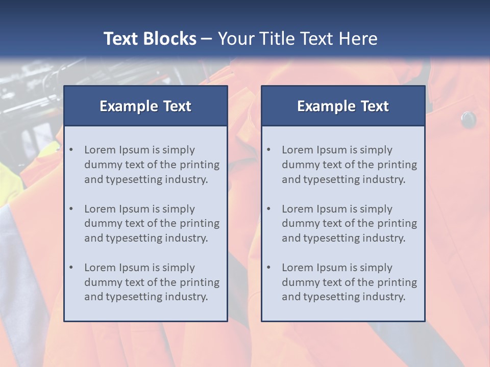 A Group Of Orange Jackets Hanging On A Rack PowerPoint Template