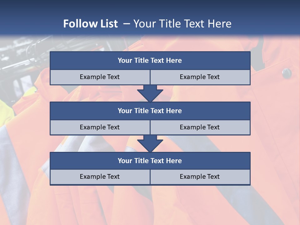 A Group Of Orange Jackets Hanging On A Rack PowerPoint Template