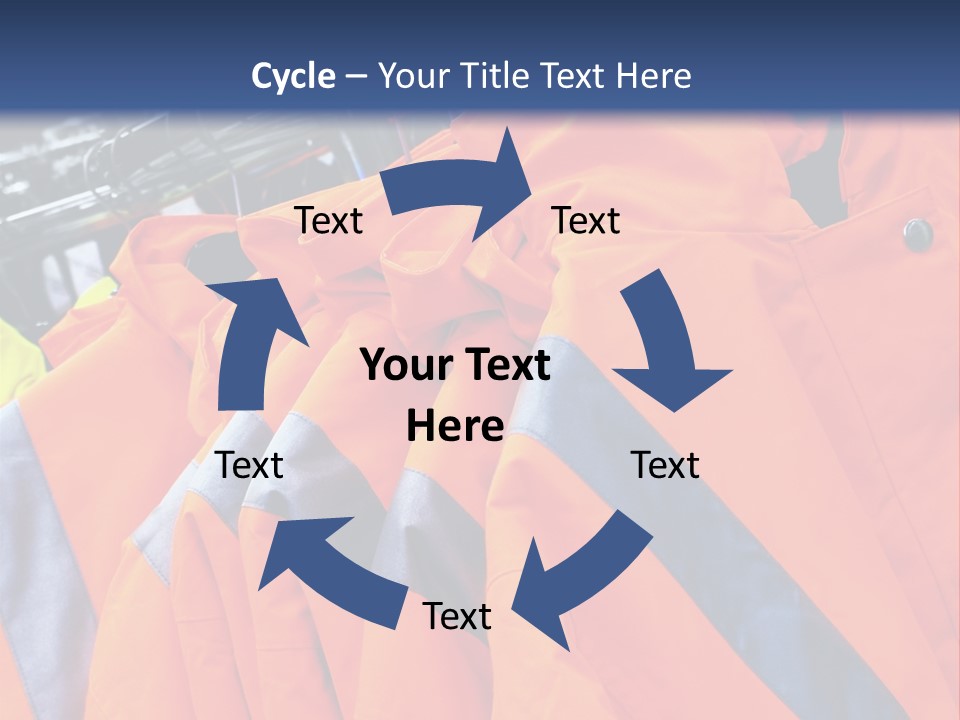 A Group Of Orange Jackets Hanging On A Rack PowerPoint Template
