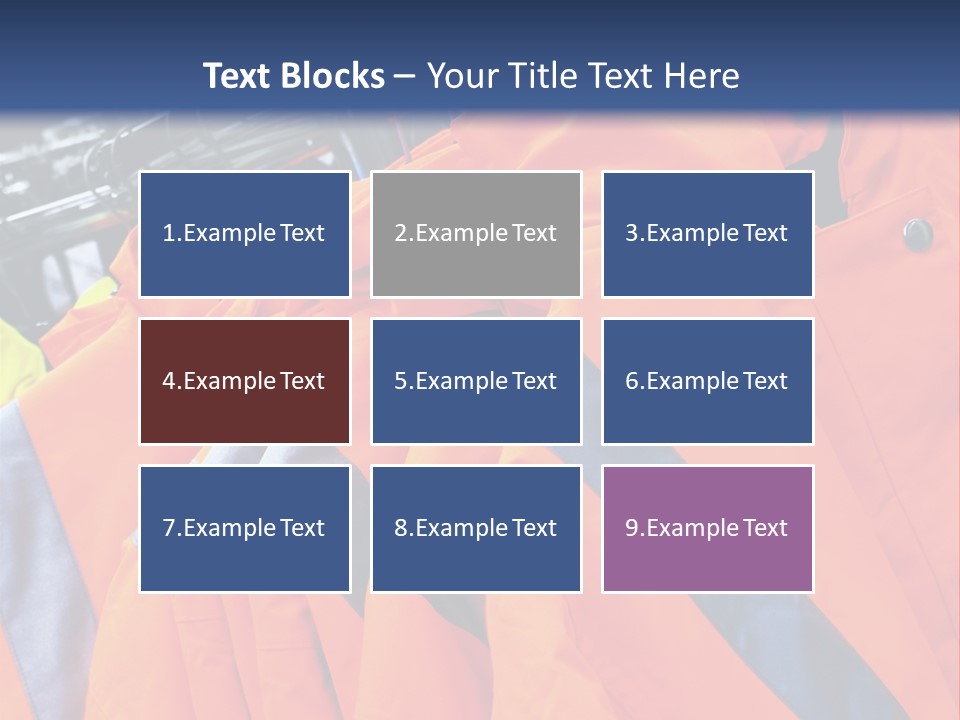 A Group Of Orange Jackets Hanging On A Rack PowerPoint Template