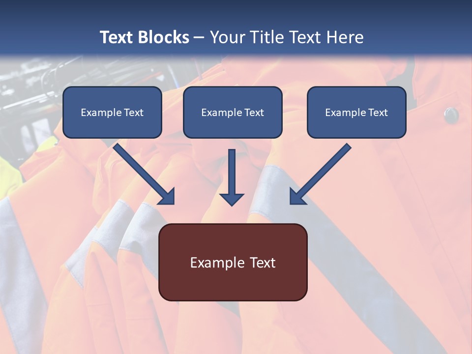 A Group Of Orange Jackets Hanging On A Rack PowerPoint Template