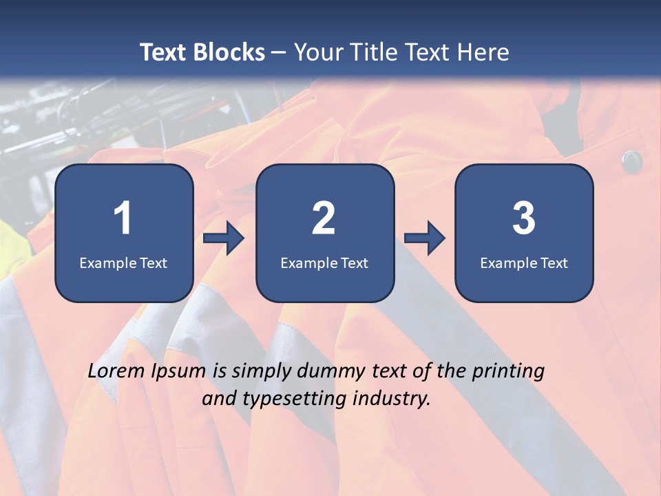 A Group Of Orange Jackets Hanging On A Rack PowerPoint Template