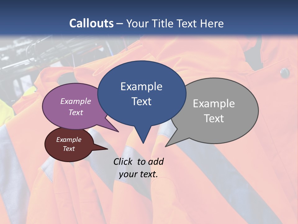 A Group Of Orange Jackets Hanging On A Rack PowerPoint Template