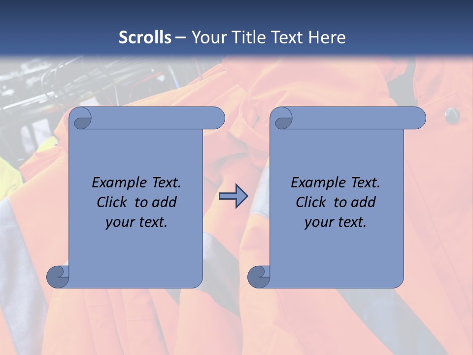 A Group Of Orange Jackets Hanging On A Rack PowerPoint Template