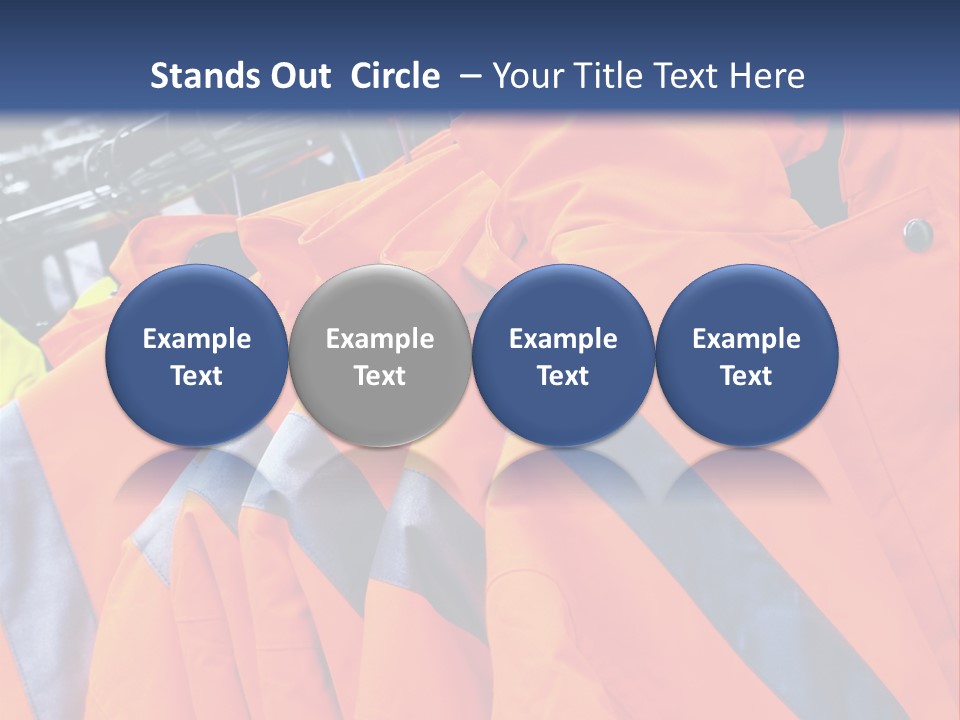 A Group Of Orange Jackets Hanging On A Rack PowerPoint Template