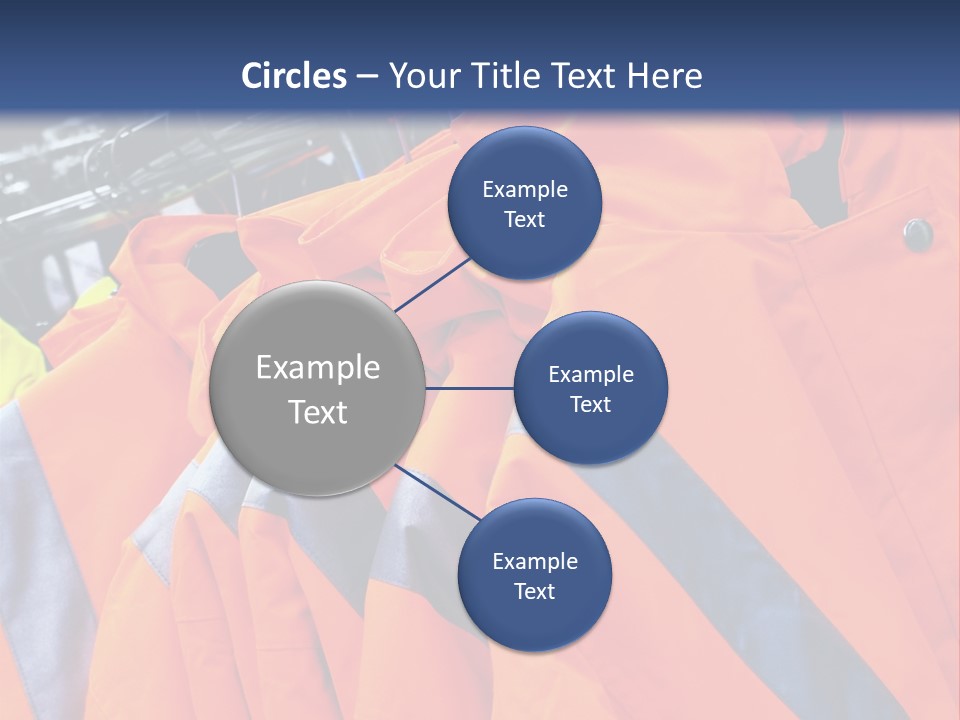 A Group Of Orange Jackets Hanging On A Rack PowerPoint Template