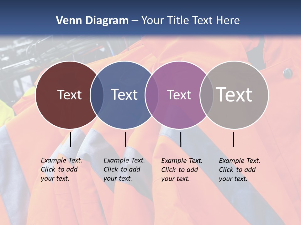 A Group Of Orange Jackets Hanging On A Rack PowerPoint Template
