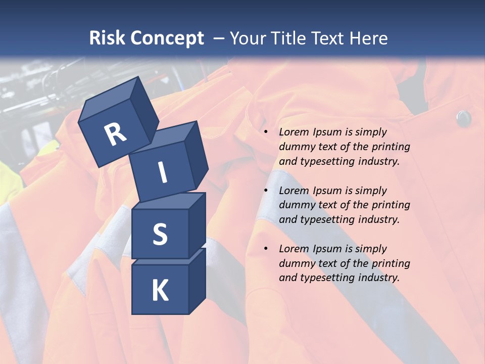 A Group Of Orange Jackets Hanging On A Rack PowerPoint Template