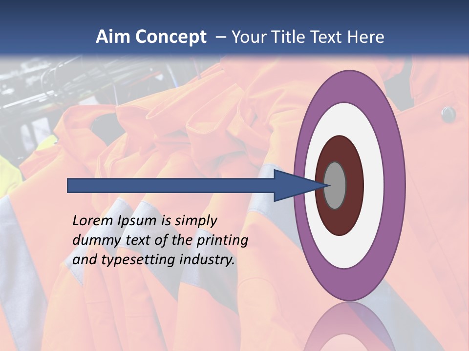 A Group Of Orange Jackets Hanging On A Rack PowerPoint Template