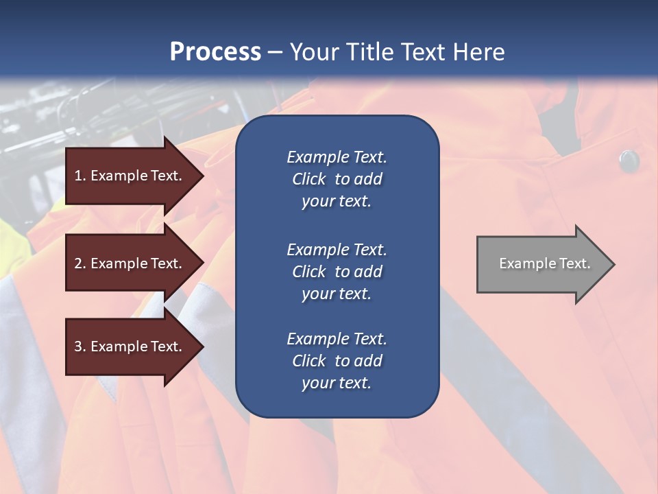 A Group Of Orange Jackets Hanging On A Rack PowerPoint Template